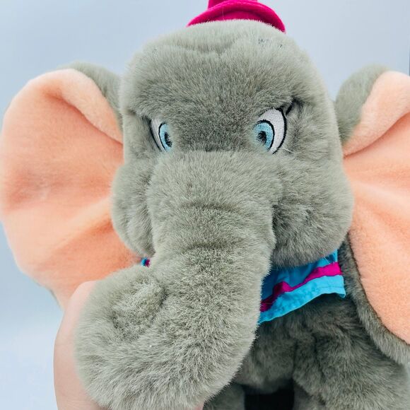 Disney Plush DUMBO the Elephant Soft Plush Stuffed Toy Red Hat & Clown Collar - Picture 3 of 9